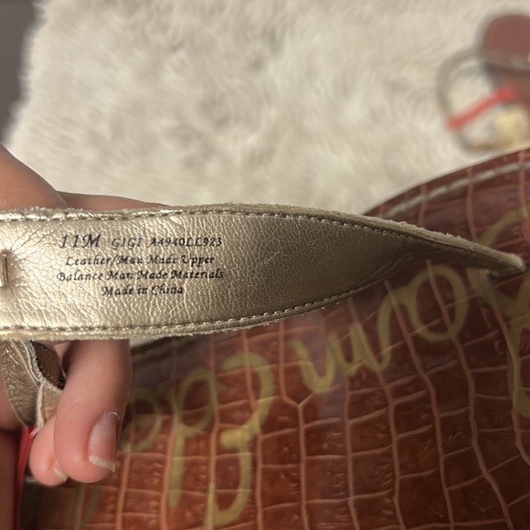 Sam Edelman Gigi Leather Calf Hair Snake print strap Sandal - Picture 8 of 8